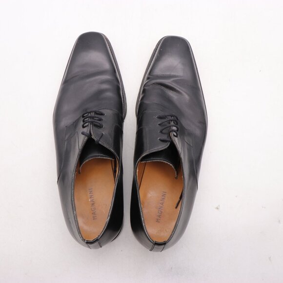 Magnanni Plain Toe Men\'s Size 10.5 M Black Leather Lace Up Derby Dress Shoes main image 5